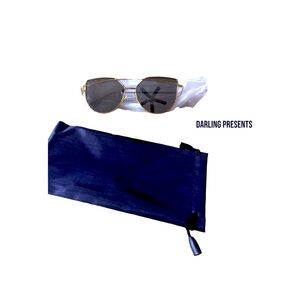 Cat Eye Oversized Mirror Sunglasses Women Color Dark Lens With Gold Frames